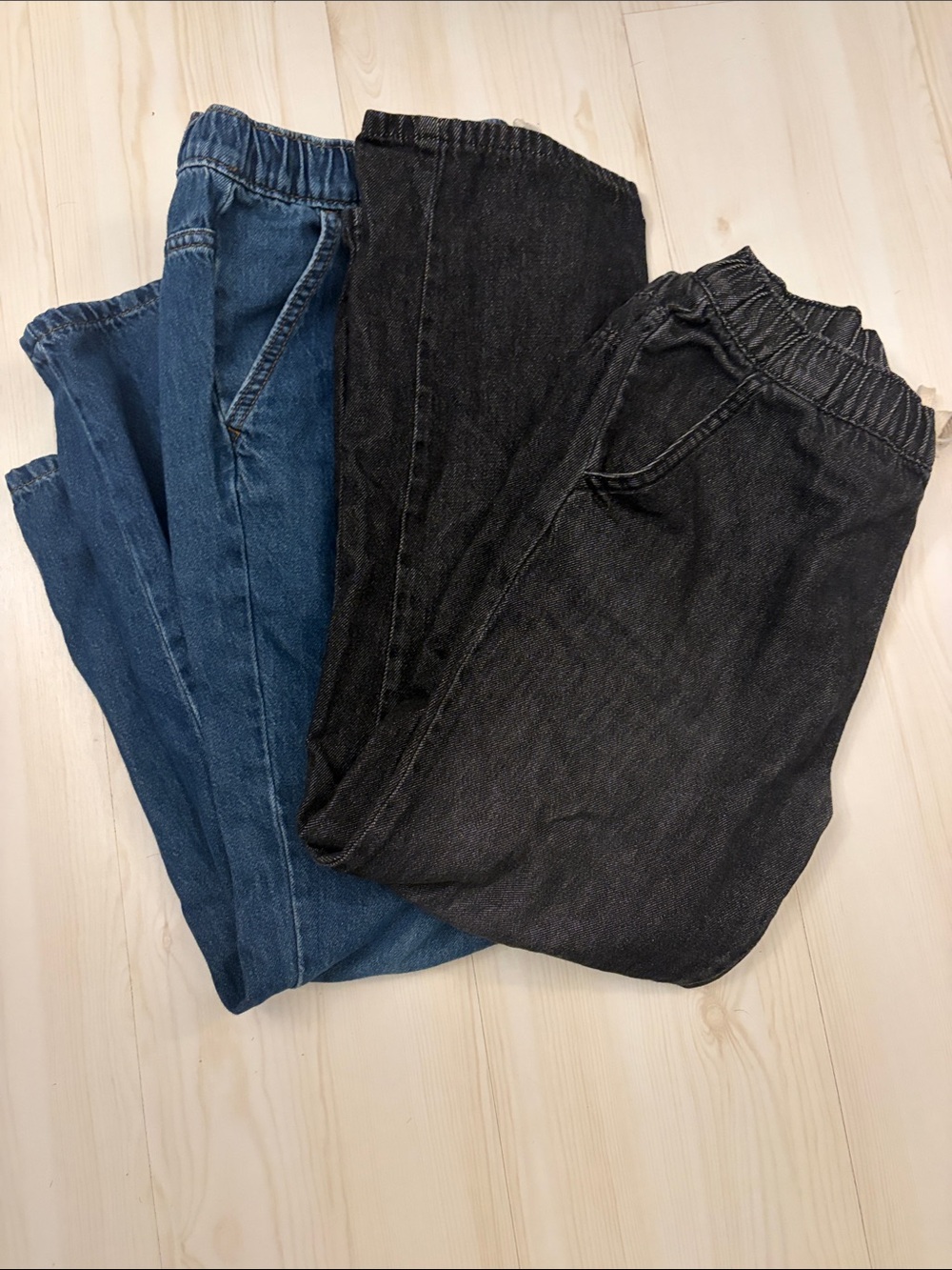 Big Boys Elastic Waist Pull-On Jeans - Blue and Black